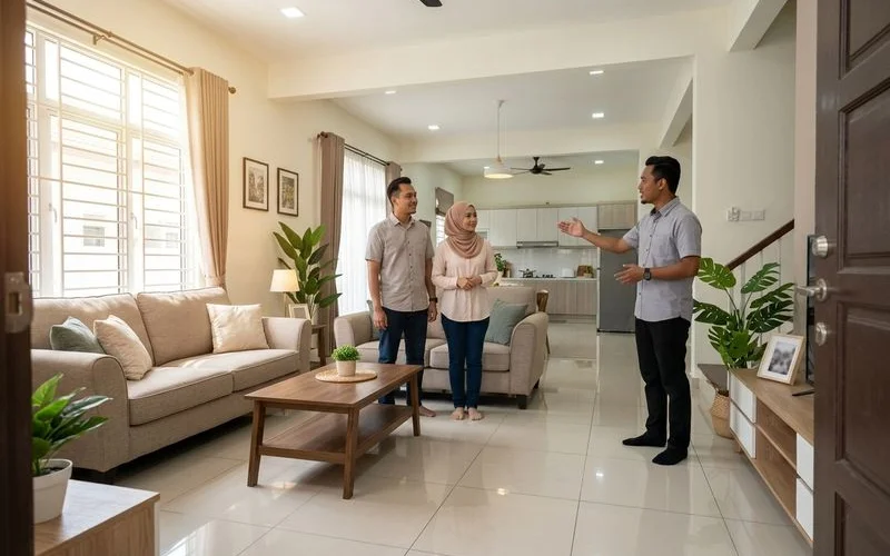Pembeli melawat rumah subsale
